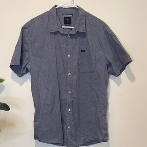 RVCA Men's Navy/White Button Down Shirt - XL